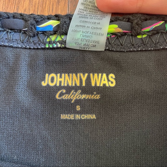 Johnny Was Caribbean Bikini Set Black Floral Embroidered Size Small - Picture 10 of 14